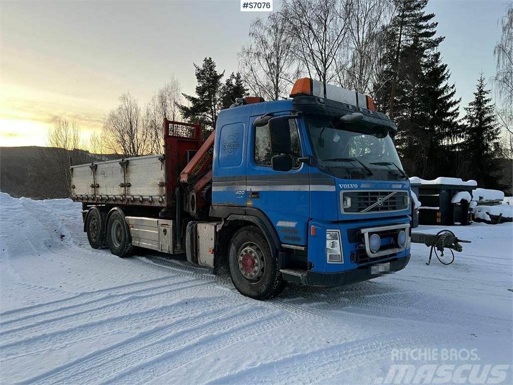 Volvo FM 400 6*2 Crane Truck with tiltable flatbed + Pal Kranbil