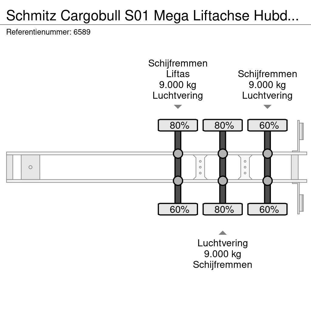 Schmitz Cargobull S01 Mega Liftachse Hubdach/Hefdak Top condition Gardintrailer