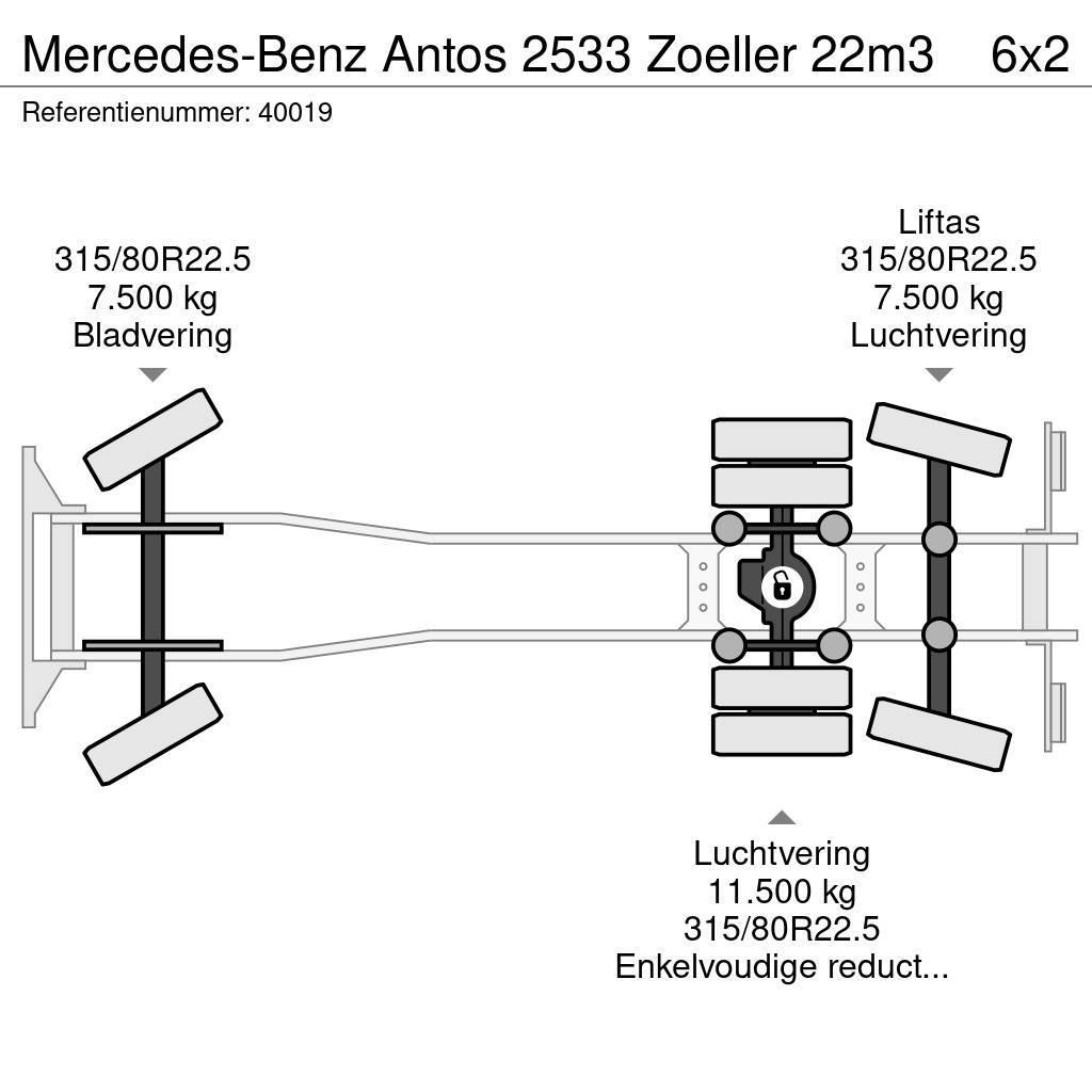 Mercedes-Benz Antos 2533 Zoeller 22m3 Renovasjonsbil