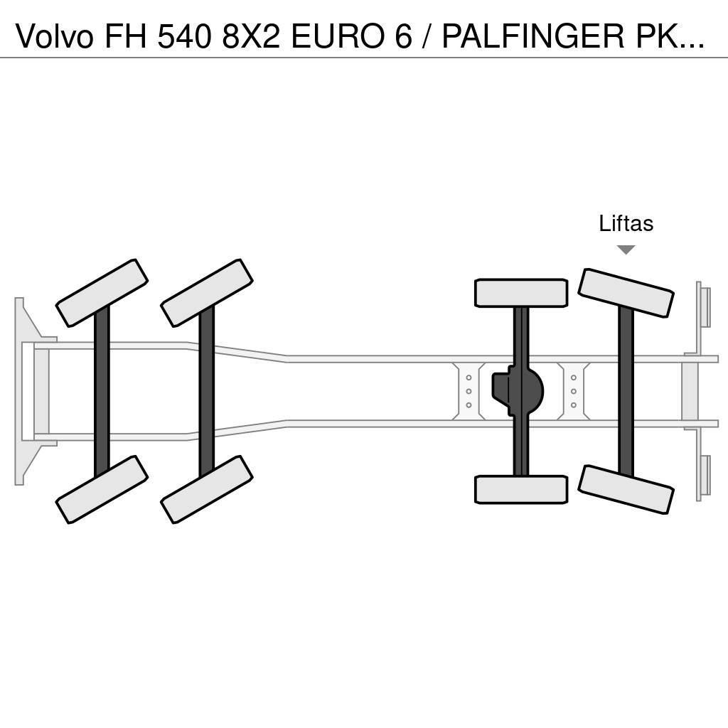 Volvo FH 540 8X2 EURO 6 / PALFINGER PK 92002 KRAAN + FLY Planbiler
