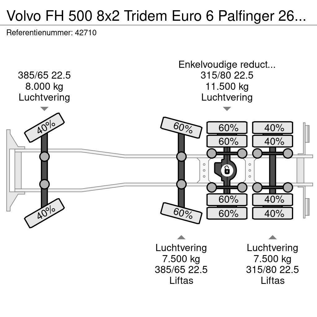 Volvo FH 500 8x2 Tridem Euro 6 Palfinger 26 Ton haakarms Krokbil
