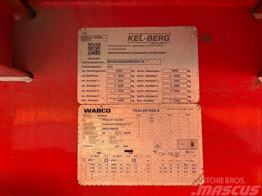 Kel-Berg PRSH-27-TRI-BW HIAB 228E-4 / PLATFORM L=12400 mm Planhengere semi