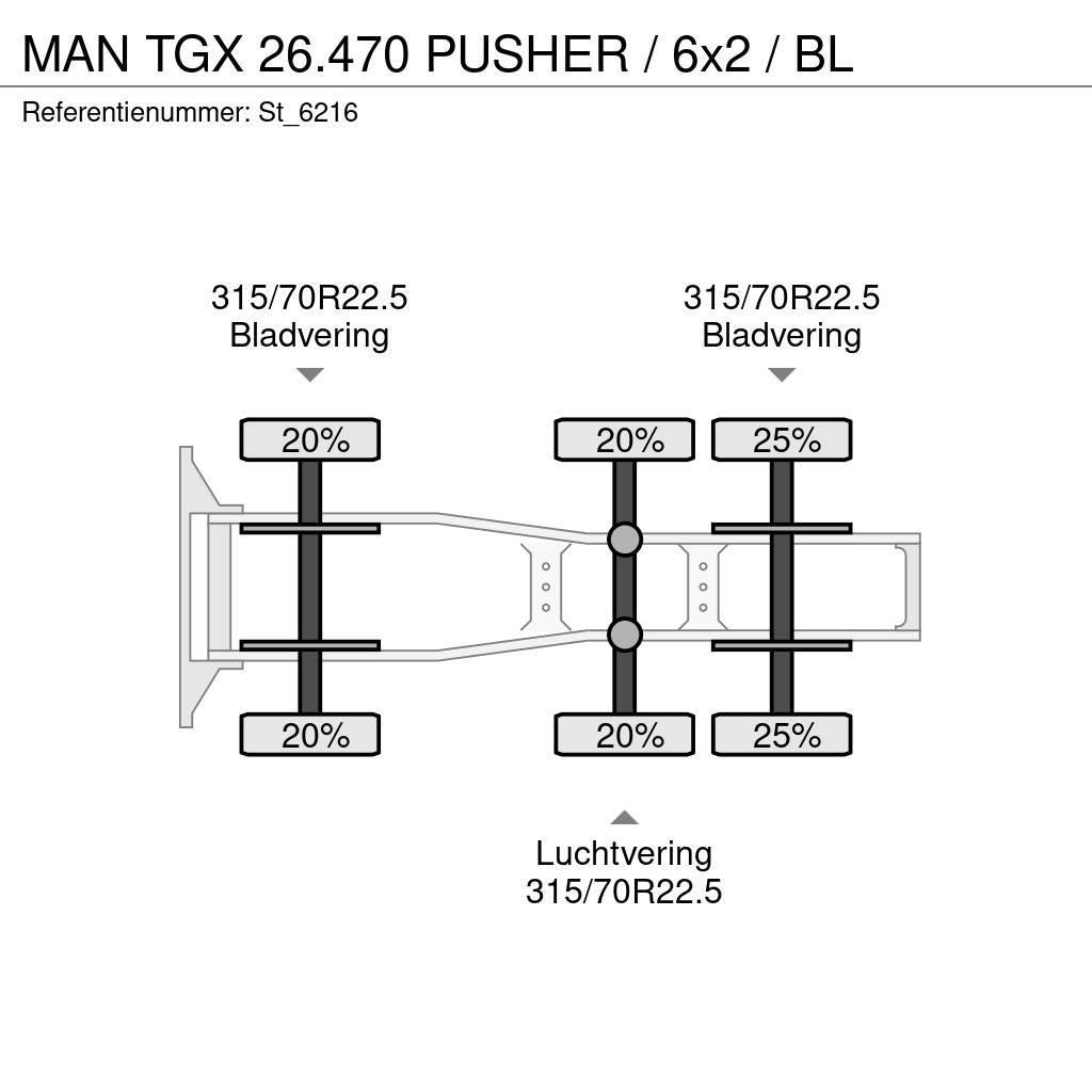 MAN TGX 26.470 PUSHER / 6x2 / BL Tractor Units