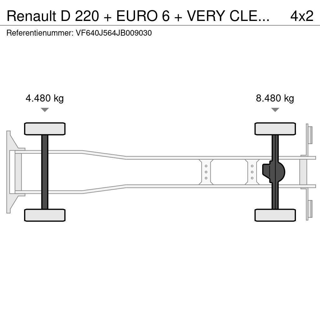 Renault D 220 + EURO 6 + VERY CLEAN + LIFT + 12t Skapbiler