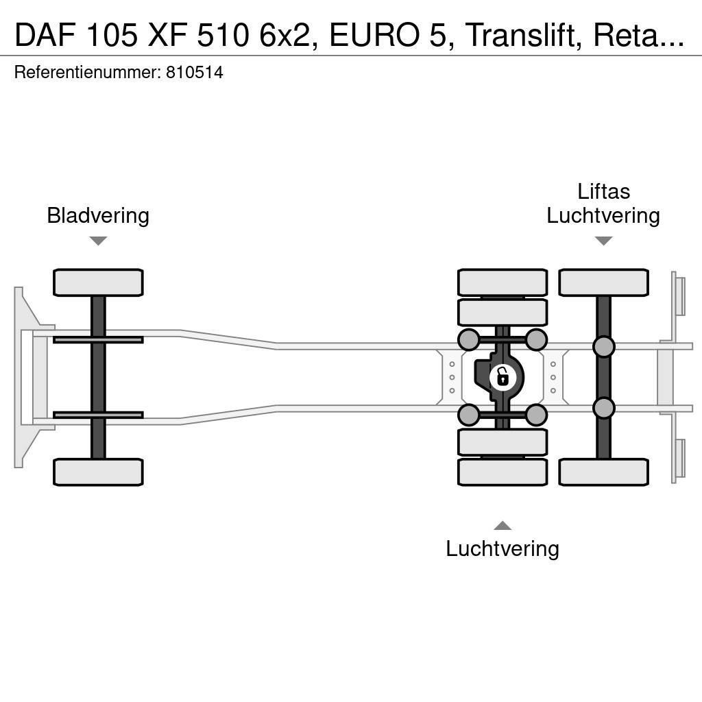 DAF 105 XF 510 6x2, EURO 5, Translift, Retarder, Manua Krokbil