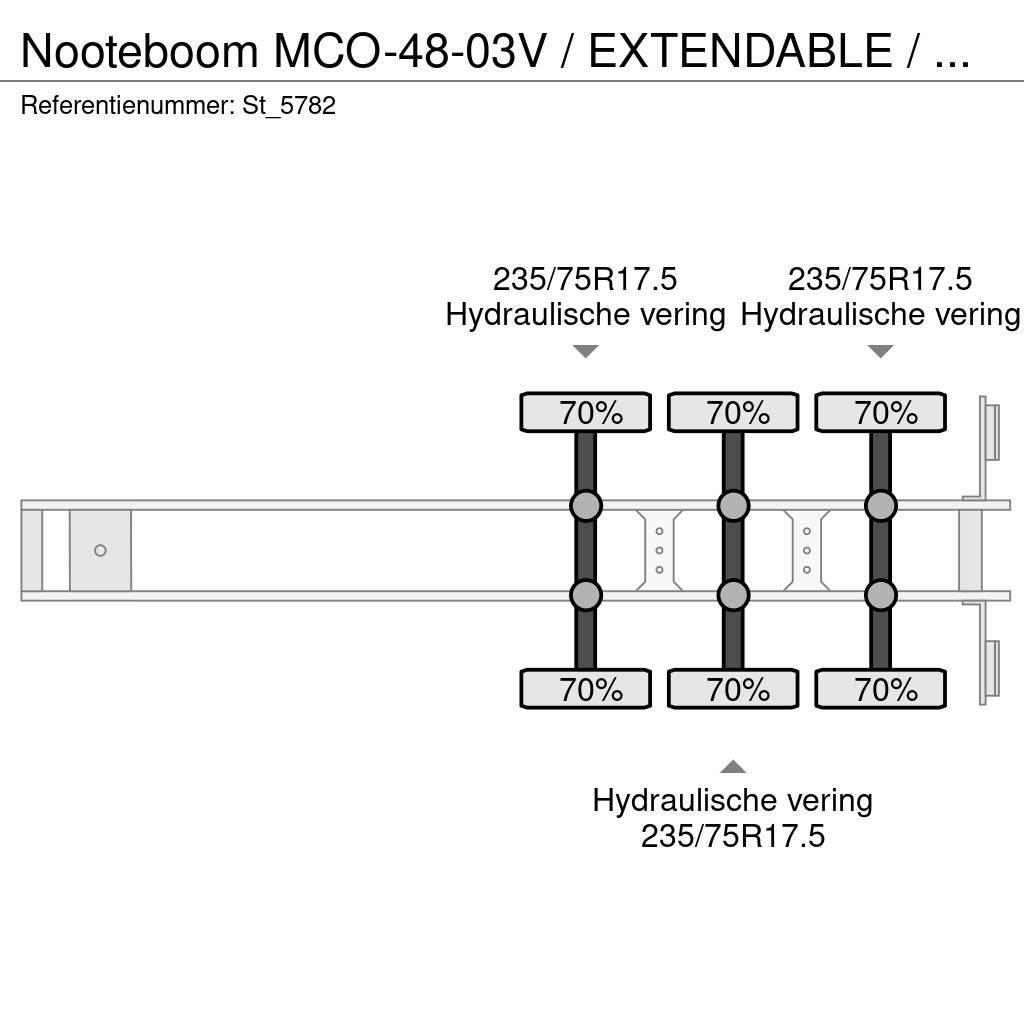 Nooteboom MCO-48-03V / EXTENDABLE / STEERING AXLES / Brønnhenger semi