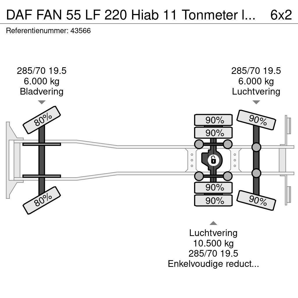 DAF FAN 55 LF 220 Hiab 11 Tonmeter laadkraan Tippbil