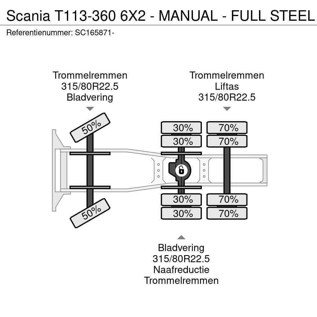 Scania T113-360 6X2 - MANUAL - FULL STEEL Trekkvogner