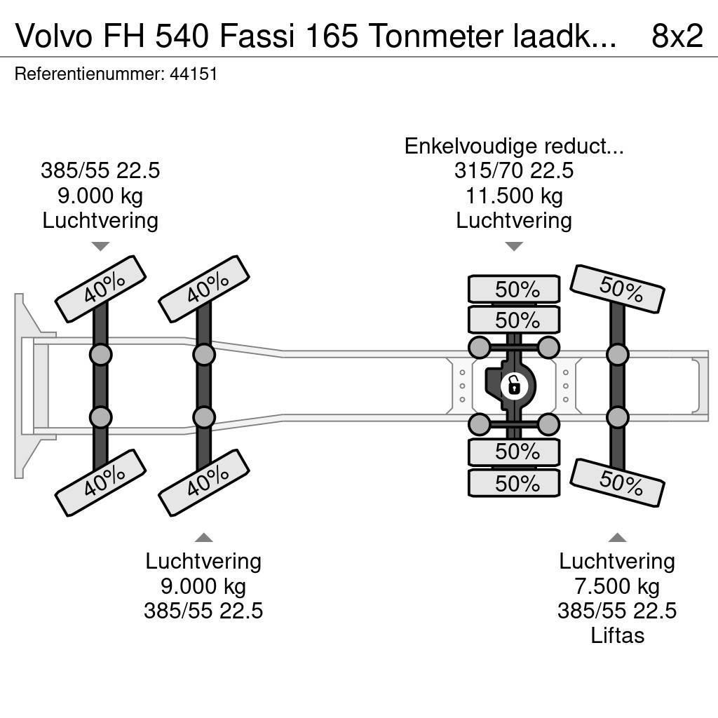 Volvo FH 540 Fassi 165 Tonmeter laadkraan + Fly-Jib Just Trekkvogner