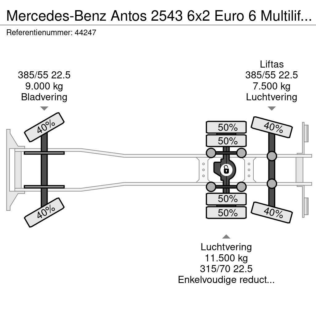 Mercedes-Benz Antos 2543 6x2 Euro 6 Multilift 26 Ton haakarmsyst Krokbil