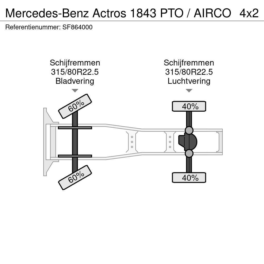 Mercedes-Benz Actros 1843 PTO / AIRCO Trekkvogner