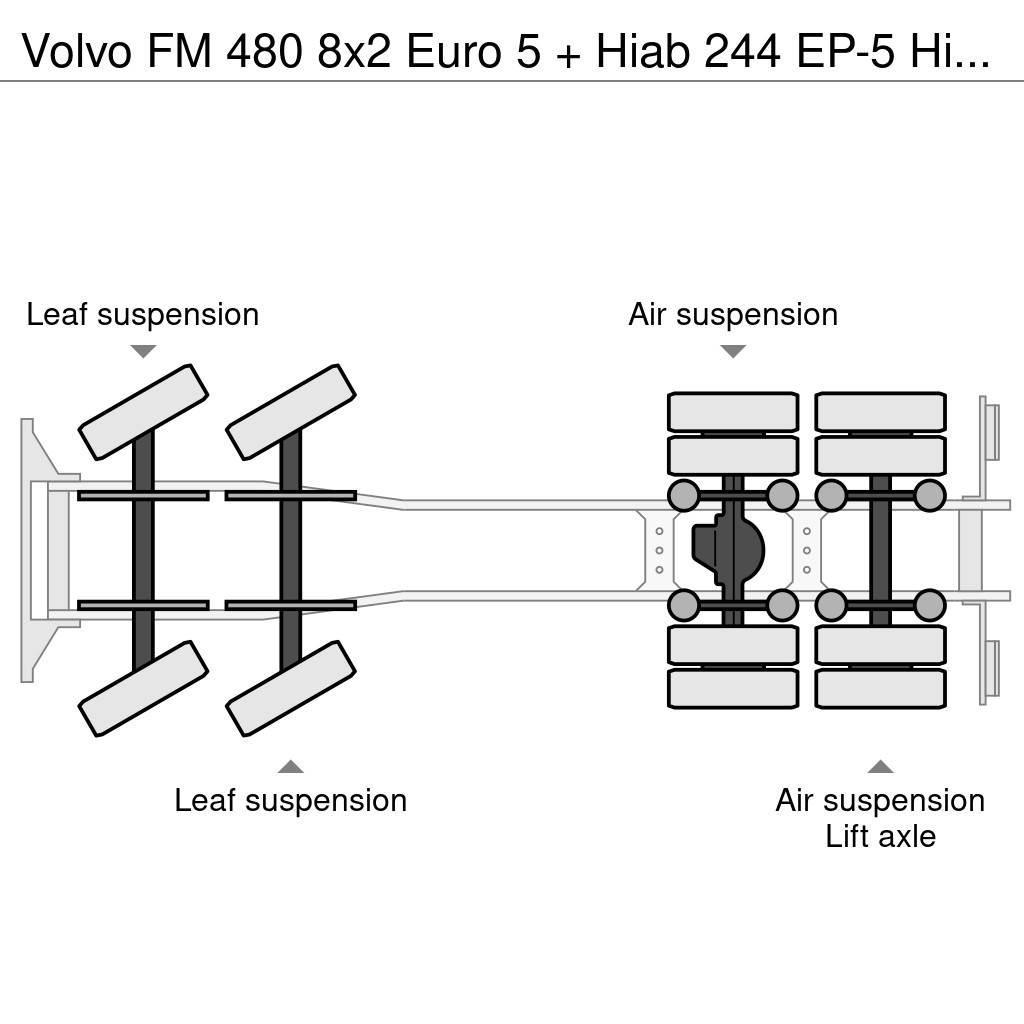 Volvo FM 480 8x2 Euro 5 + Hiab 244 EP-5 Hipro + Multilif Krokbil
