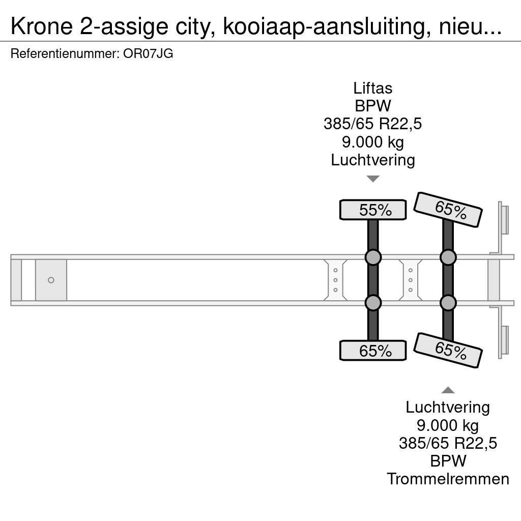 Krone 2-assige city, kooiaap-aansluiting, nieuwe zeilen, Gardintrailer