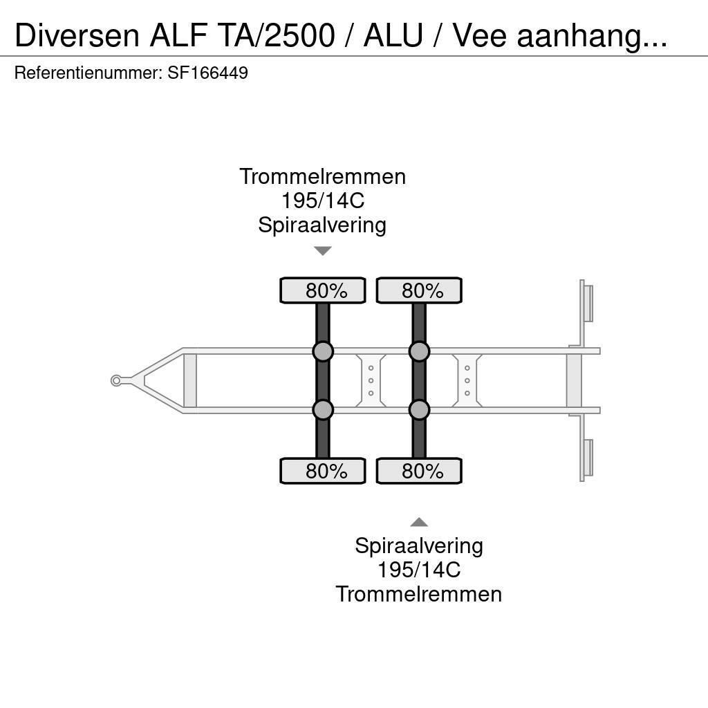  Diversen ALF TA/2500 / ALU / Vee aanhanger / TRAIL Dyretransport tilhenger