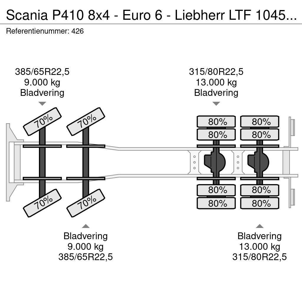 Scania P410 8x4 - Euro 6 - Liebherr LTF 1045-4.1 - Radio Allterreng kraner