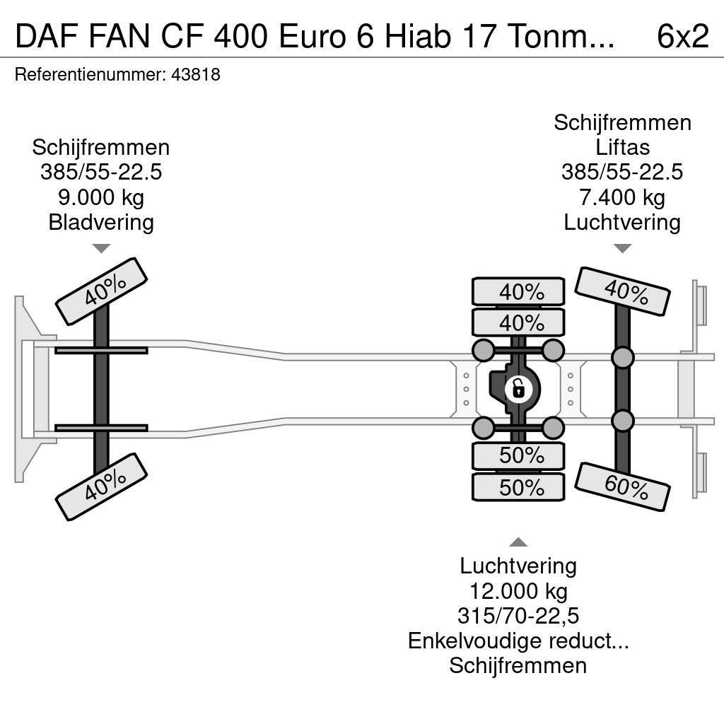 DAF FAN CF 400 Euro 6 Hiab 17 Tonmeter laadkraan Krokbil