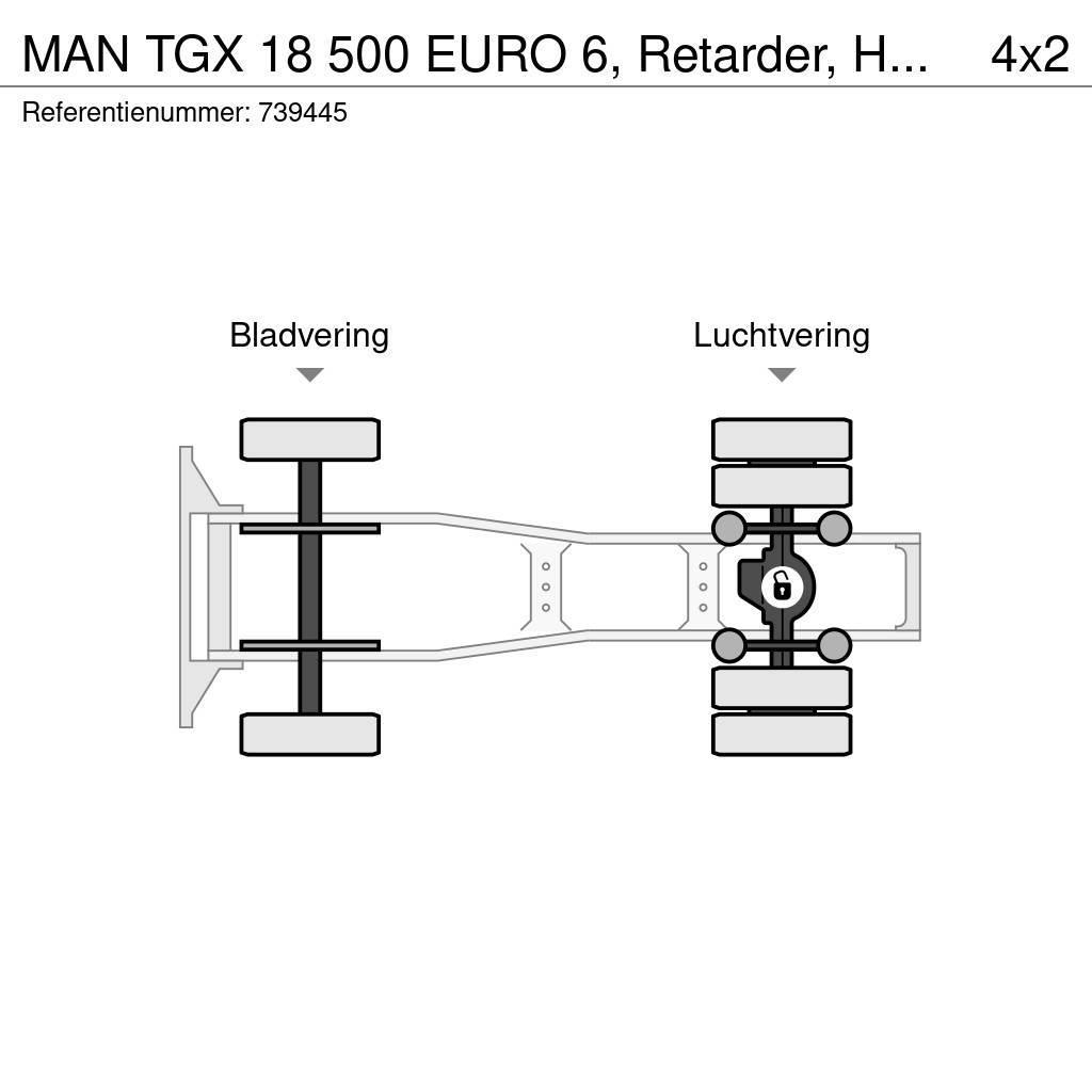 MAN TGX 18 500 EURO 6, Retarder, Hydrauliek, 6 Units Trekkvogner