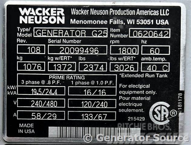 Wacker 20 kW - FOR RENT Diesel Generatorer