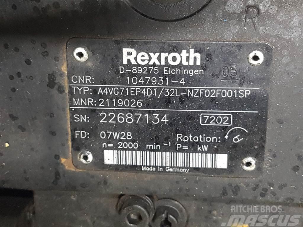 Rexroth A4VG71EP4D1/32L-R902119026-Drive pump/Fahrpumpe Hydraulikk
