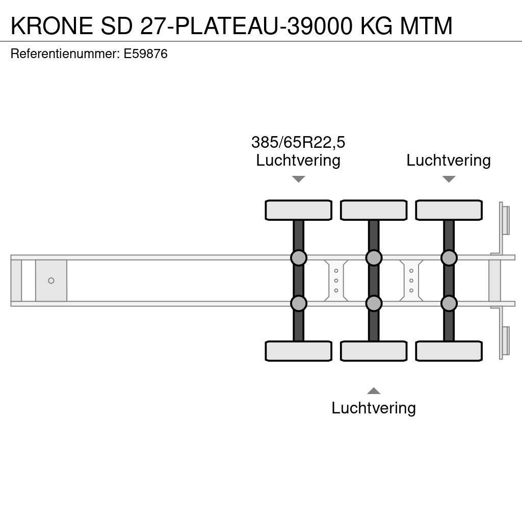 Krone SD 27-PLATEAU-39000 KG MTM Planhengere semi