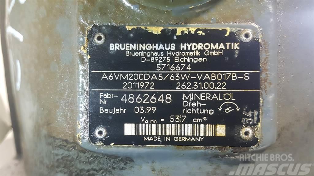 Brueninghaus Hydromatik A6VM200DA5/63W - Drive motor/Fahrmotor/Rijmotor Hydraulikk