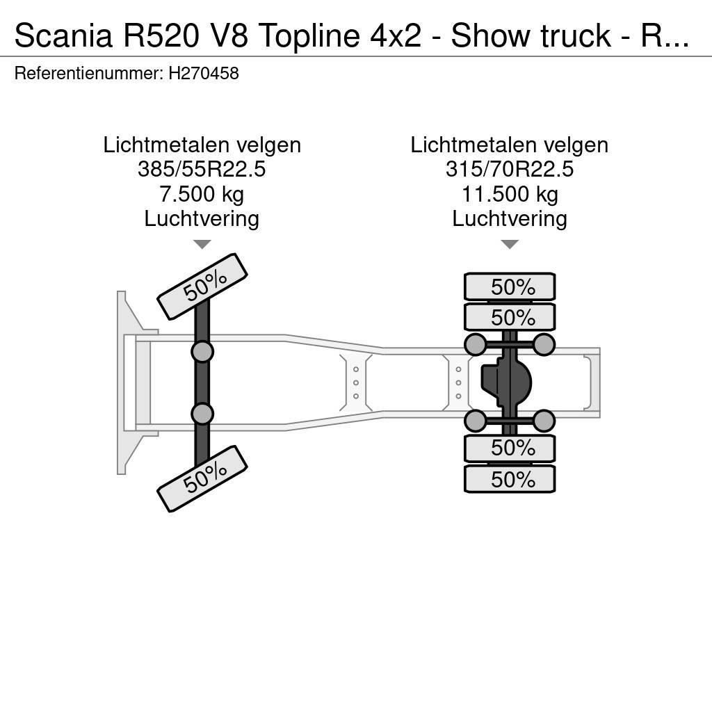 Scania R520 V8 Topline 4x2 - Show truck - Retarder - Full Trekkvogner