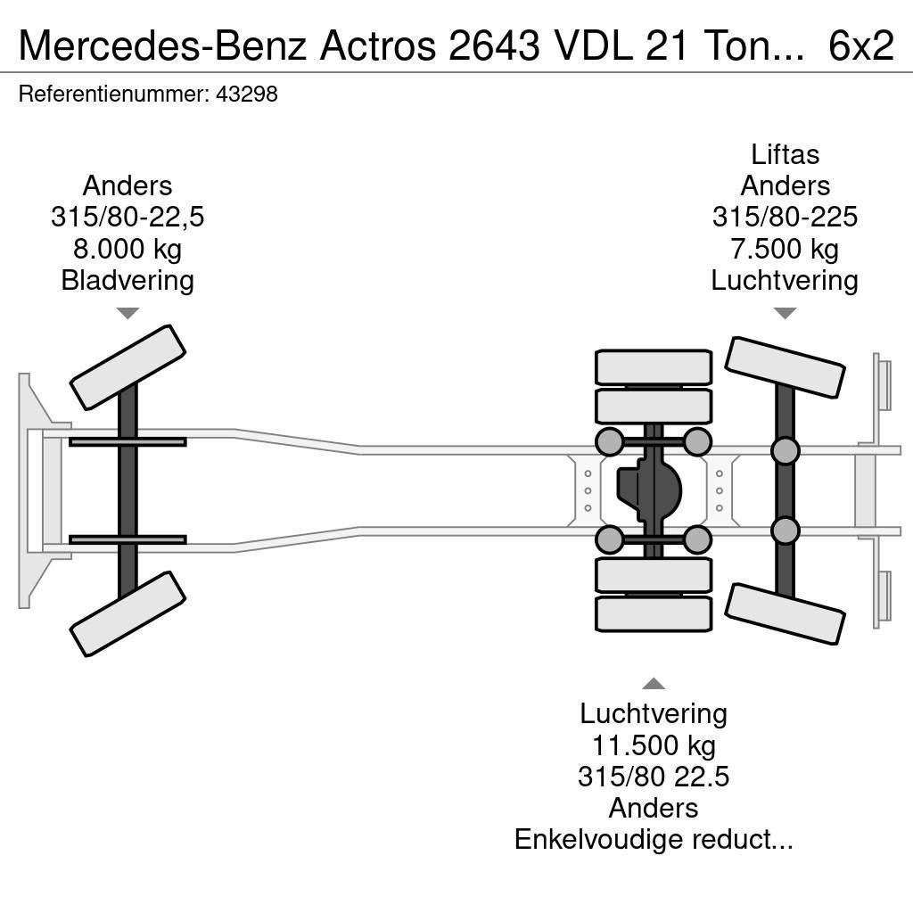 Mercedes-Benz Actros 2643 VDL 21 Ton haakarmsysteem Krokbil
