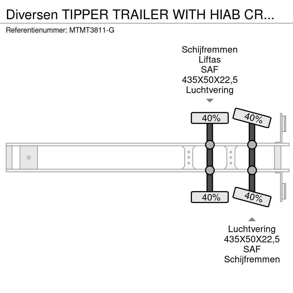  Diversen TIPPER TRAILER WITH HIAB CRANE 099 B-3 HI Tippsemi