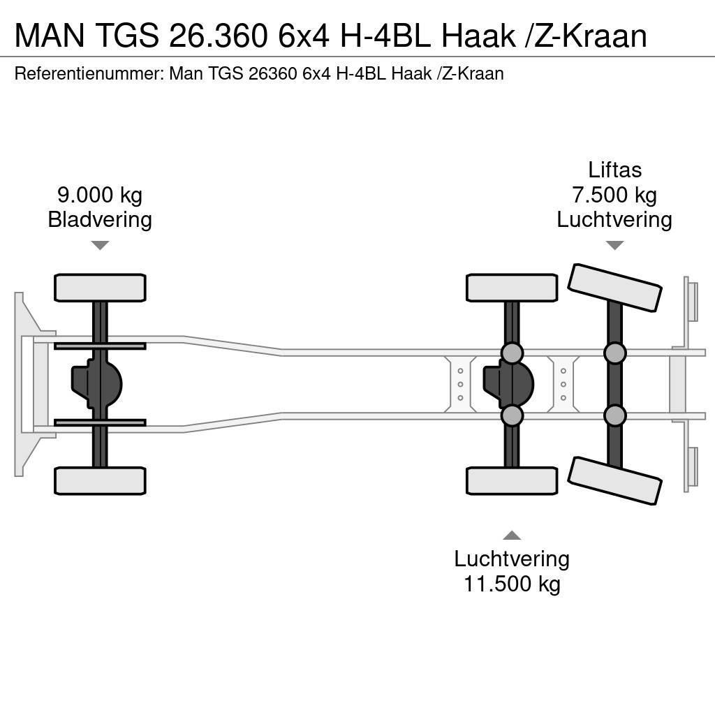 MAN TGS 26.360 6x4 H-4BL Haak /Z-Kraan Krokbil