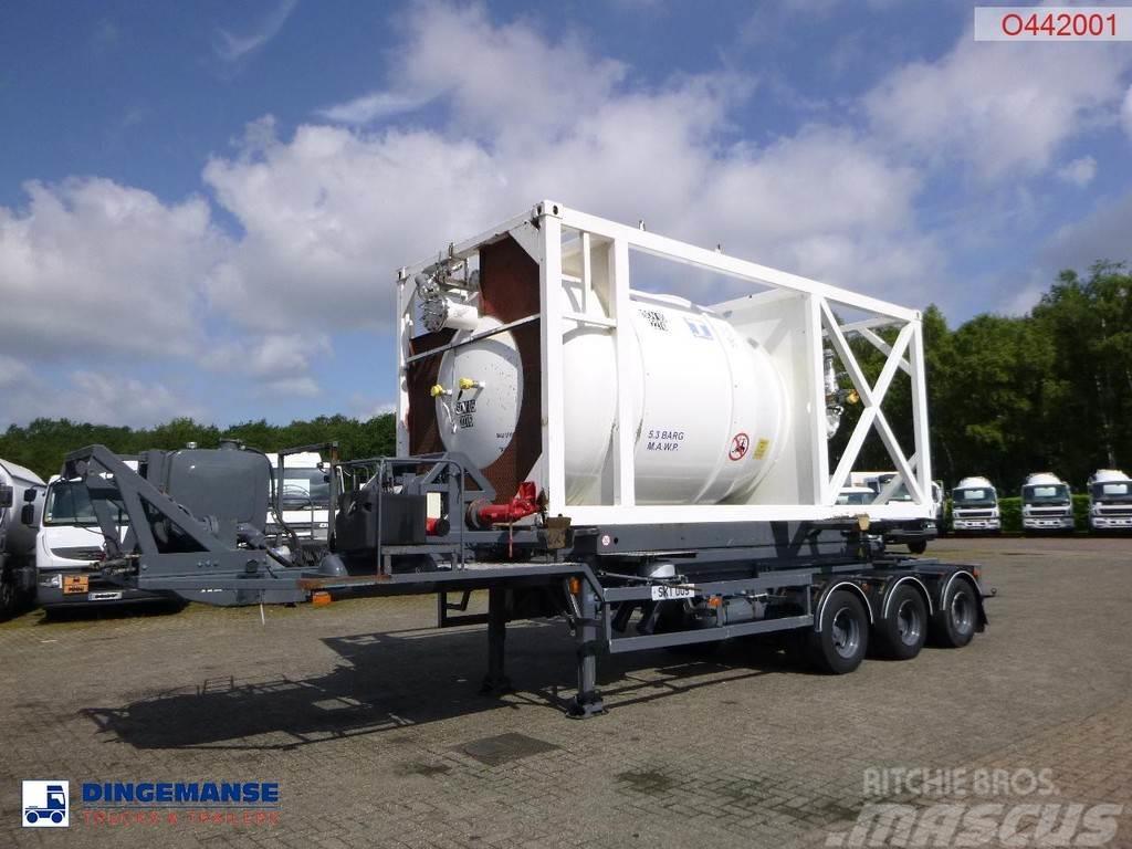  HTS 3-axle container trailer (sliding, tipping) + Tippsemi