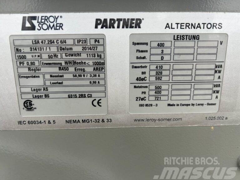 Leroy Somer LSA 47.2S4 C 6/4 - Unused - 500 kVa Andre Generatorer