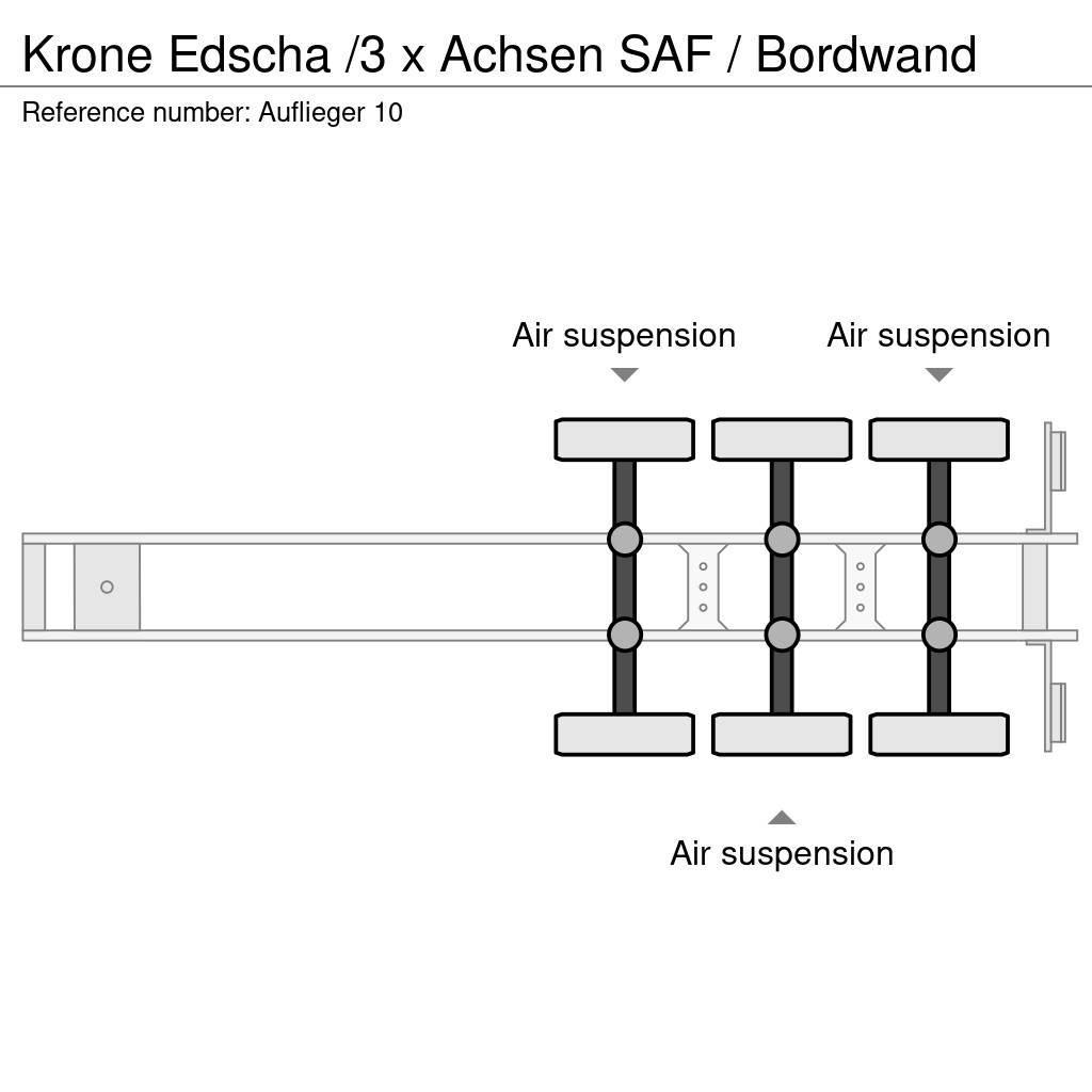 Krone Edscha /3 x Achsen SAF / Bordwand Gardintrailer