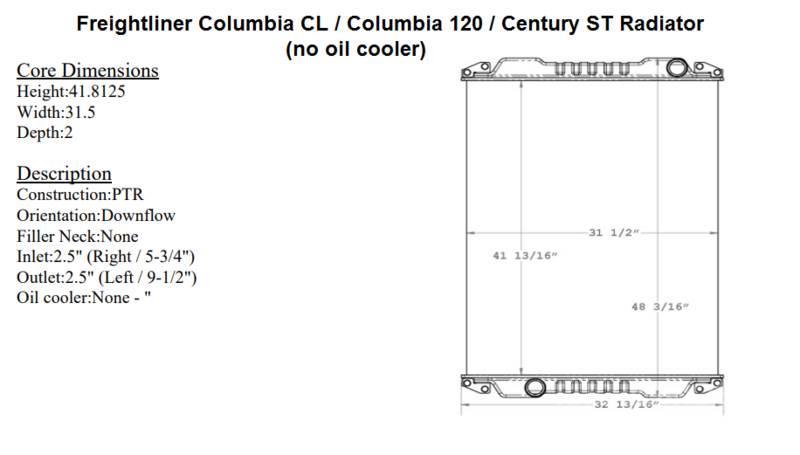 Freightliner Columbia Radiators