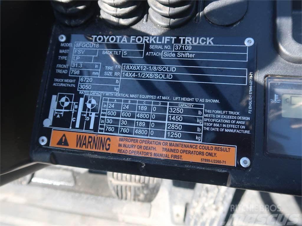 Toyota 8FGCU18 Propan trucker