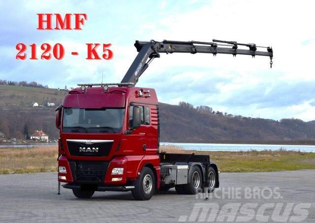 MAN TGX 28.480 Sattelzugmaschine + HMF 2120 K5/FUNK Kranbil