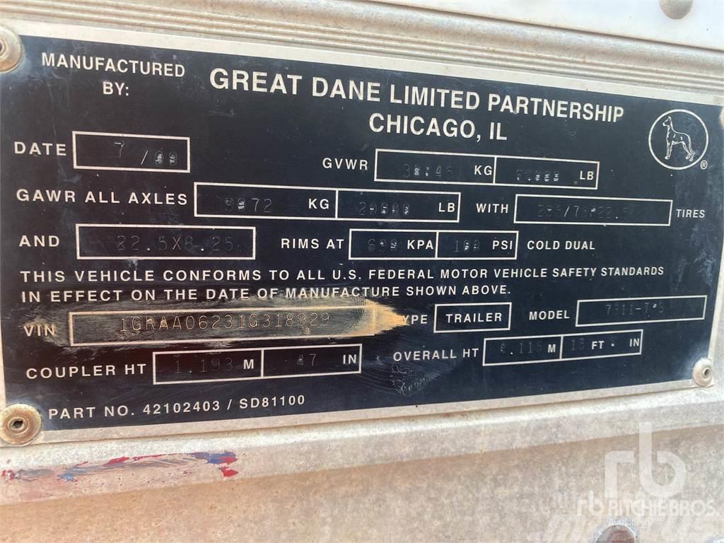 Great Dane 53 ft x 102 in T/A Lettisolert skaptrailer
