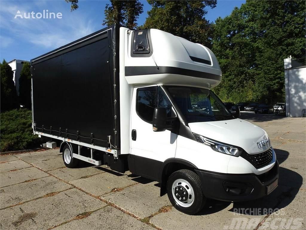 Iveco Daily 50C18 Curtain side + tail lift Flatvogn med vinsj