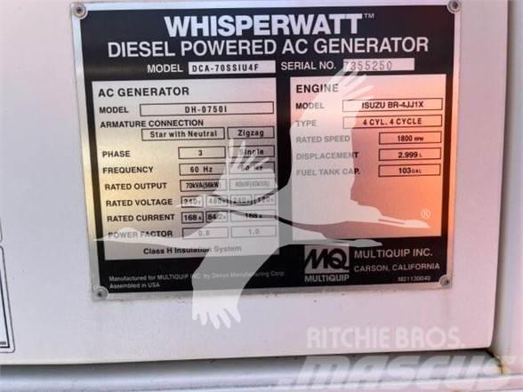 MultiQuip WHISPERWATT DCA70SSIU4F Gass Generatorer