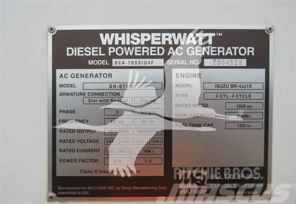 MultiQuip WHISPERWATT DCA70SSIU4F Gass Generatorer