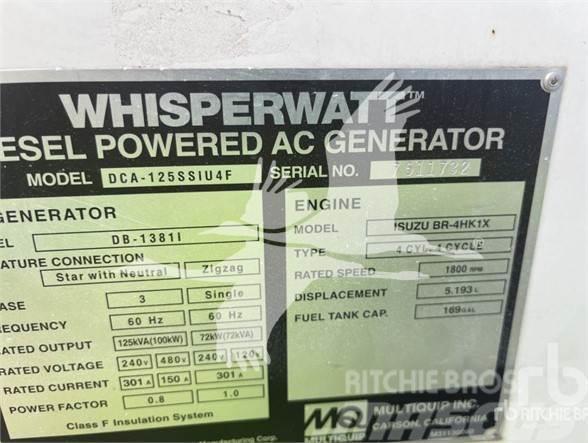 MultiQuip WHISPERWATT DCA125SSIU4F Gass Generatorer