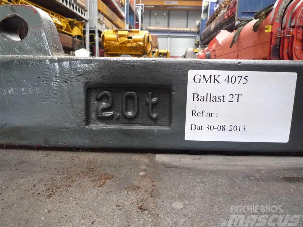 Grove GMK 4075 counterweight 2,0 ton Kran deler og utstyr