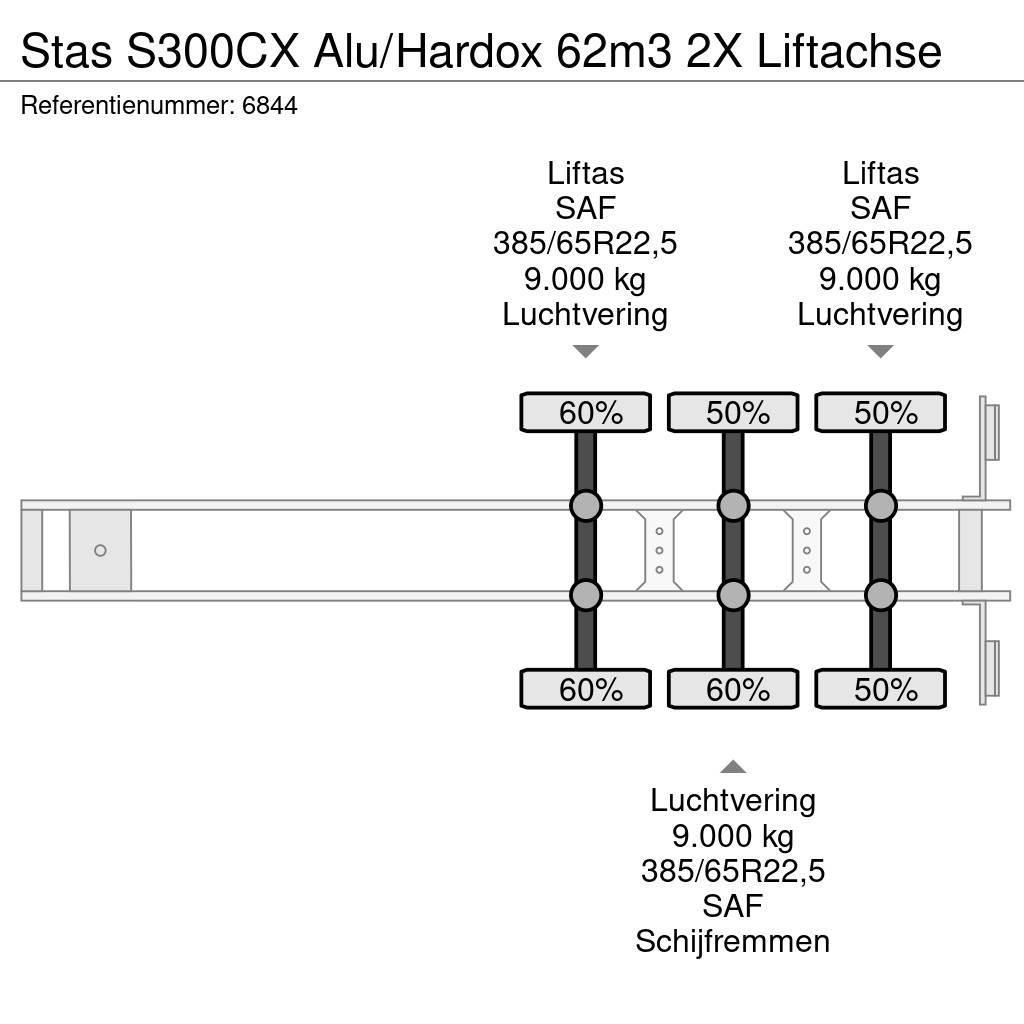 Stas S300CX Alu/Hardox 62m3 2X Liftachse Tippsemi