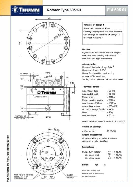 Thumm 605 H-1 Hydraulic rotator 5 Ton Rotatorer