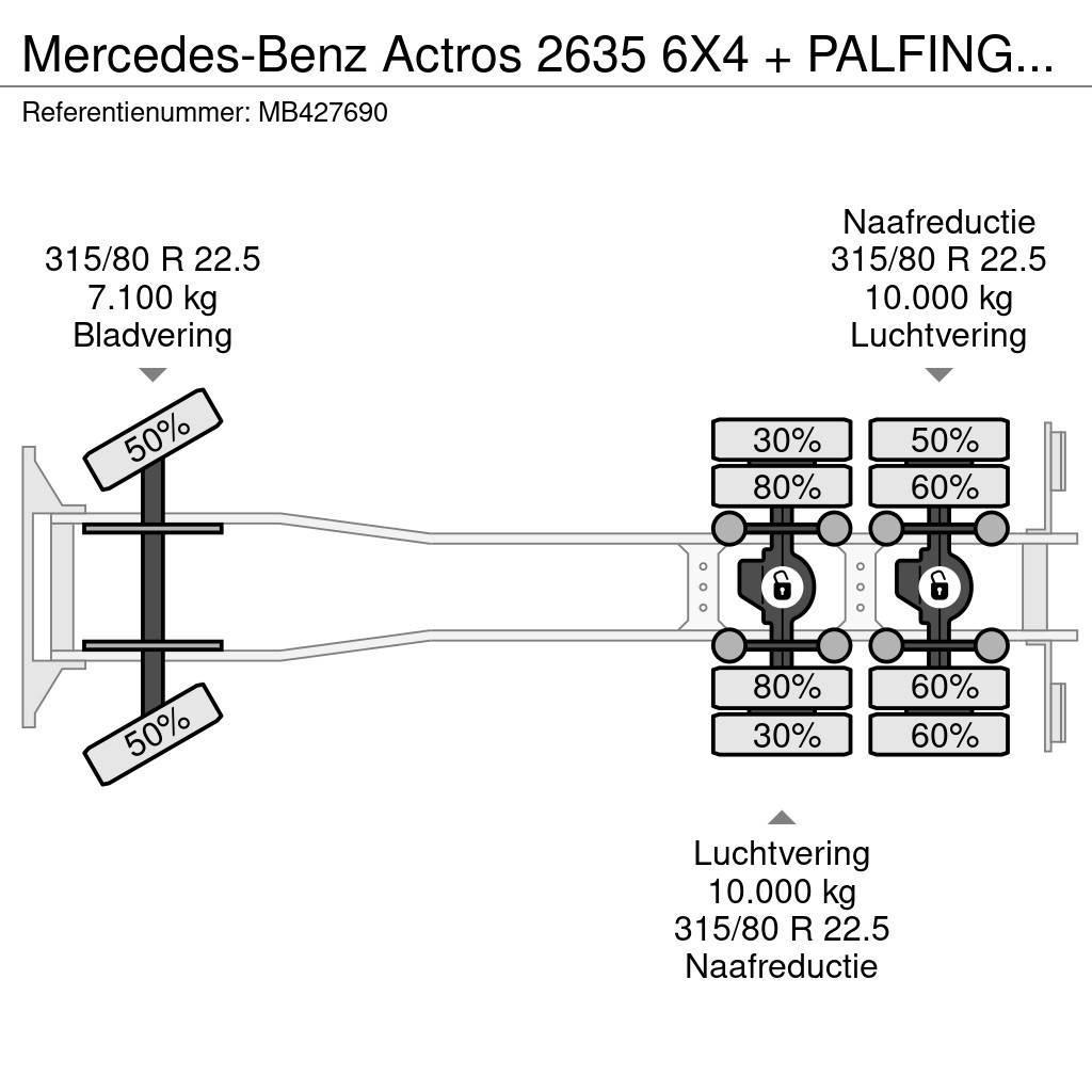 Mercedes-Benz Actros 2635 6X4 + PALFINGER PK21000 + JIB + REMOTE Allterreng kraner