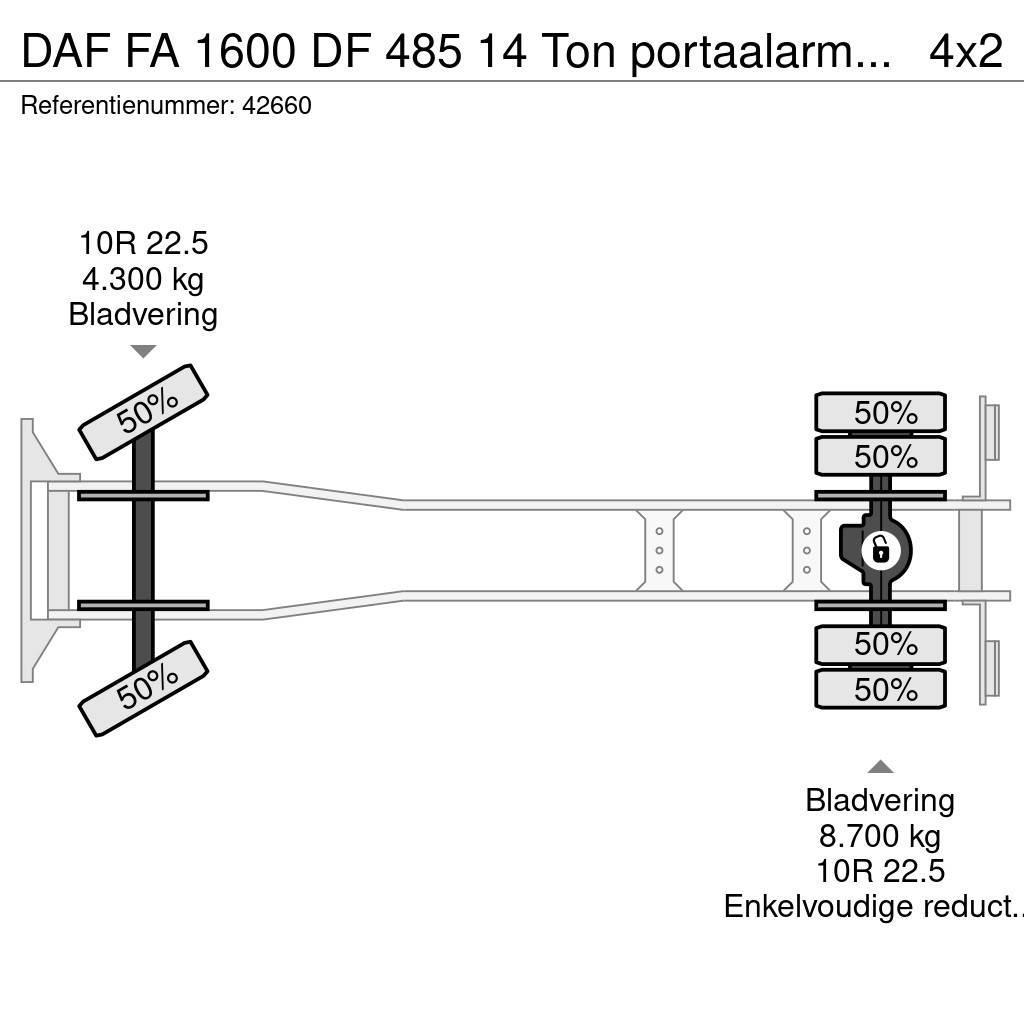 DAF FA 1600 DF 485 14 Ton portaalarmsysteem Oldtimer Liftdumper biler