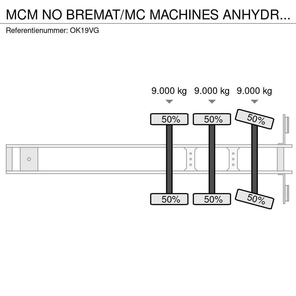 Mcm NO BREMAT/MC MACHINES ANHYDRIET TRAILER!!SELF LEVE Andre semitrailere