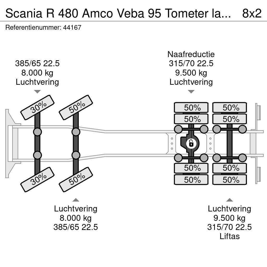 Scania R 480 Amco Veba 95 Tometer laadkraan + Fly-Jib Allterreng kraner