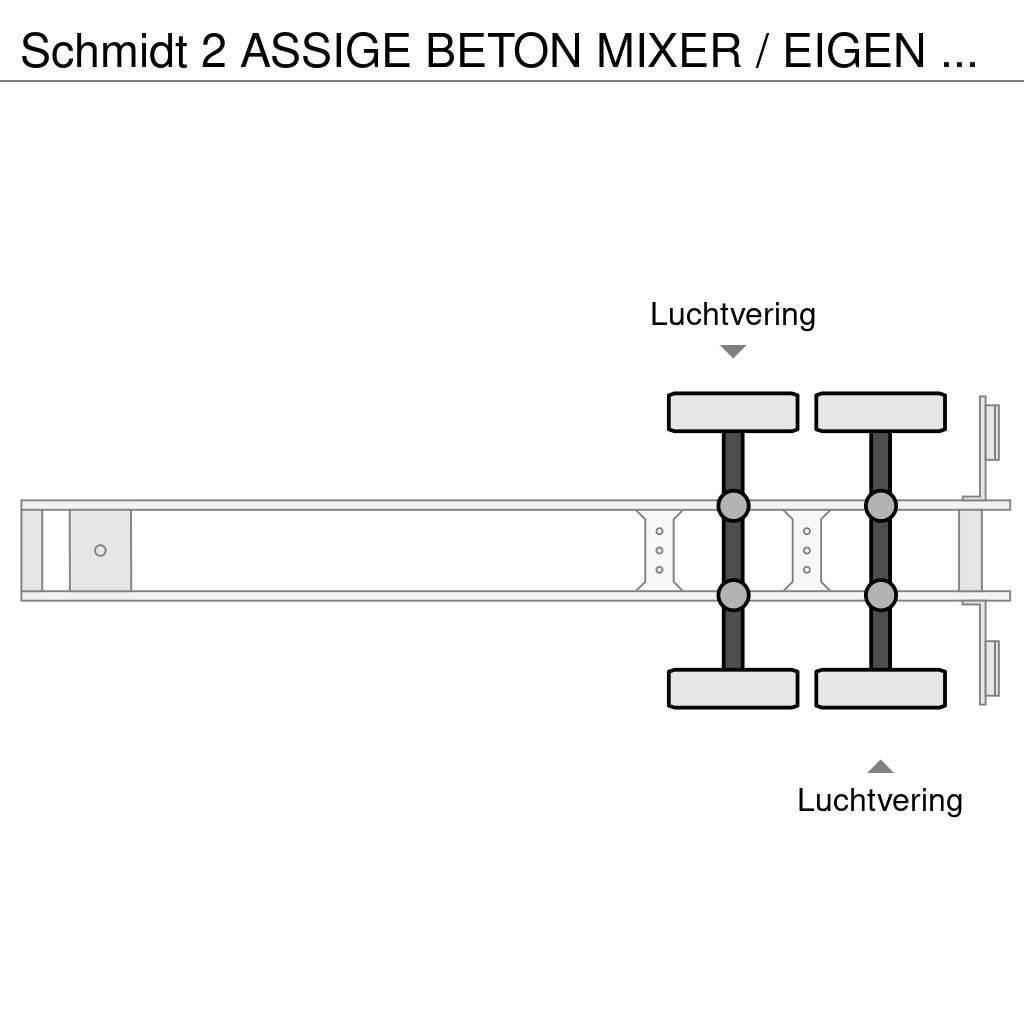 Schmidt 2 ASSIGE BETON MIXER / EIGEN MOTOR / 6 CYL DEUTZ / Andre semitrailere