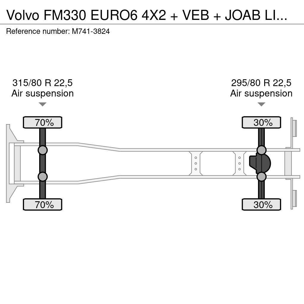 Volvo FM330 EURO6 4X2 + VEB + JOAB LIFT/EXTENDABLE + FUL Liftdumper biler