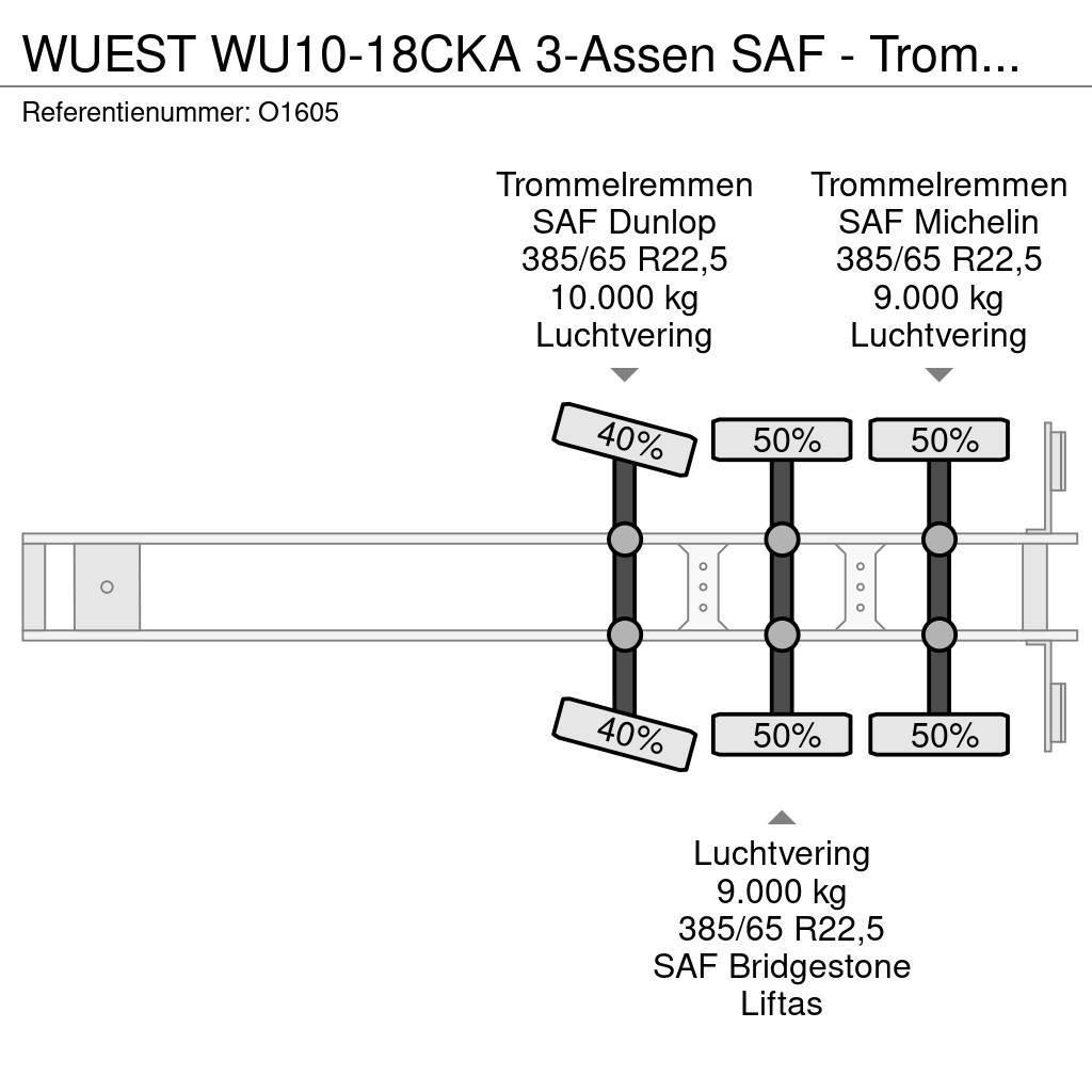 WUEST WU10-18CKA 3-Assen SAF - Trommelremmen - Sch Containerchassis Semitrailere